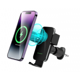 Laikiklis automobilinis magnetinis montuojamas į groteles su bevieliu įkrovikliu 15W Wozinsky WEDZ-3Y8S